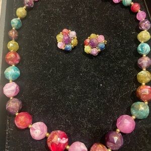 VINTAGE DESIGNER Necklace and Earring Set signed KRAMER